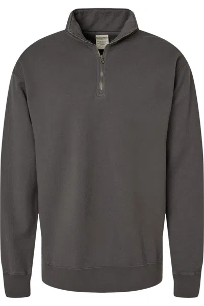 Comfortwash By Hanes Garment-dyed Quarter-zip Sweatshirt In Grey