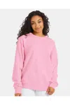 Comfortwash By Hanes Garment-dyed Unisex Crewneck Sweatshirt In Pink