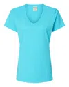 Comfortwash By Hanes Garment-dyed Women's V-neck T-shirt In Blue
