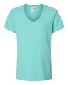 Comfortwash By Hanes Garment-dyed Women´s V-neck T-shirt In Green