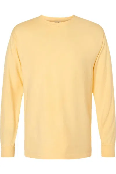 Comfortwash By Hanes Garment-dyed Long Sleeve T-shirt In Yellow
