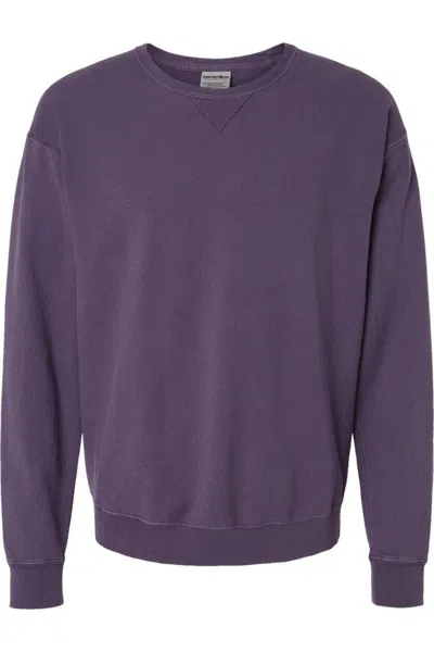 Comfortwash By Hanes Garment-dyed Unisex Crewneck Sweatshirt In Purple