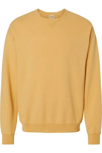 Comfortwash By Hanes Garment-dyed Unisex Crewneck Sweatshirt In Yellow