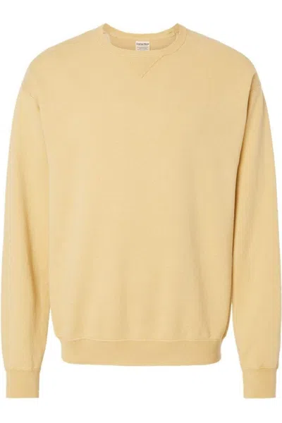 Comfortwash By Hanes Garment-dyed Unisex Crewneck Sweatshirt In Yellow