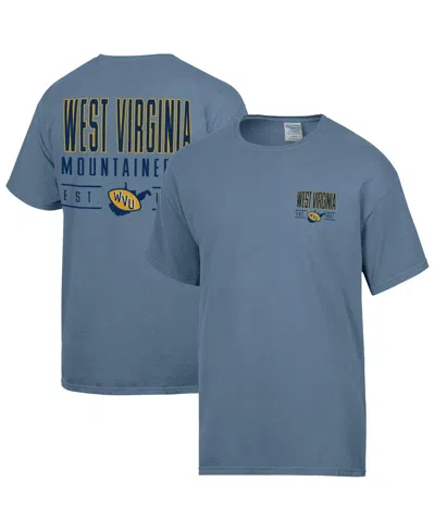 Comfortwash Men's Blue West Virginia Mountaineers Big Name T-shirt