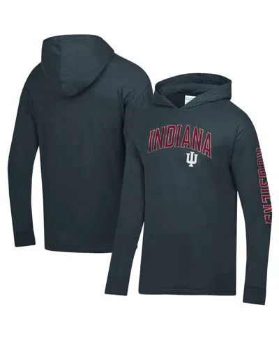 Comfortwash Men's Charcoal Indiana Hoosiers Long Sleeve Hooded T-shirt In Gray