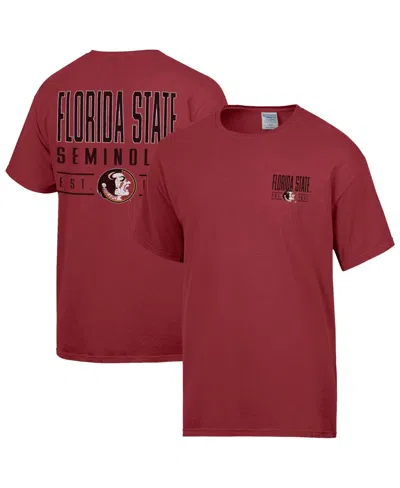 Comfortwash Men's Florida State Seminoles Big Name Distressed T-shirt In Brown