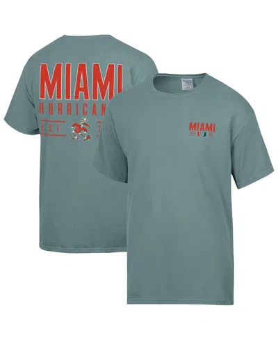 Comfortwash Men's Green Miami Hurricanes Big Name T-shirt