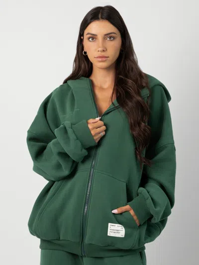 Comfrt Affirmation Zip Hoodie In Green