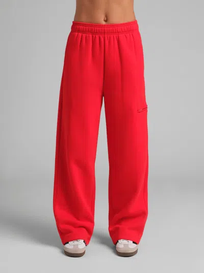 Comfrt Airplane Mode Straight Leg Sweatpants In Red
