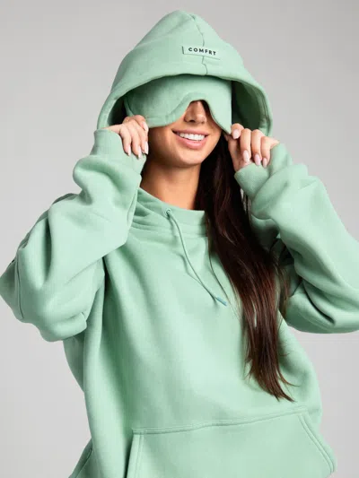 Comfrt Airplane Mode Travel Hoodie In Green