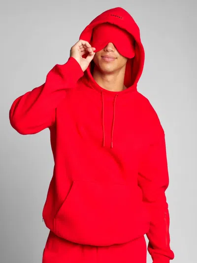 Comfrt Airplane Mode Travel Hoodie In Red