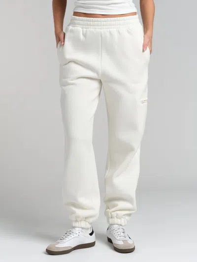 Comfrt Airplane Mode Travel Sweatpants In White