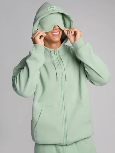 Comfrt Airplane Mode Travel Zip Hoodie In Green