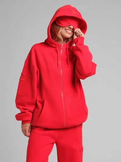 Comfrt Airplane Mode Travel Zip Hoodie – Mega In Red