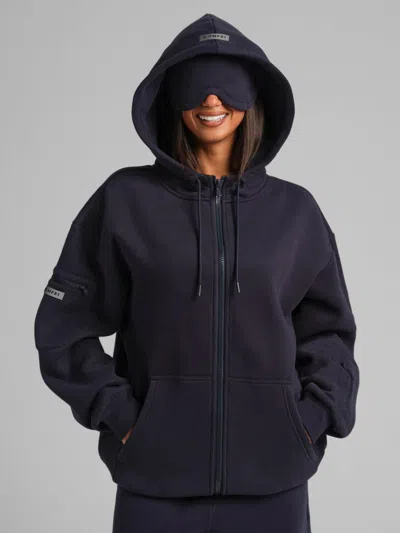 Comfrt Airplane Mode Travel Zip Hoodie – Mega In Blue