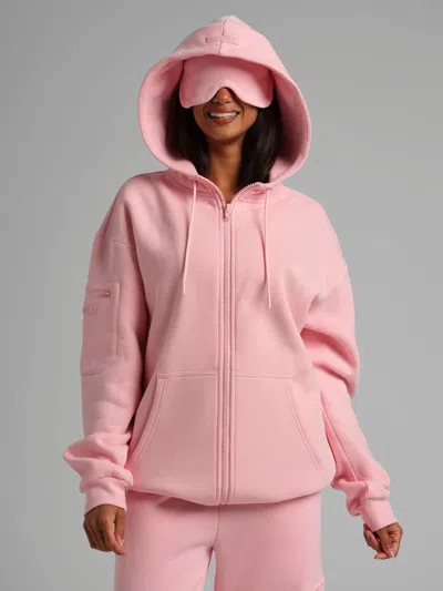 Comfrt Airplane Mode Travel Zip Hoodie – Mega In Pink