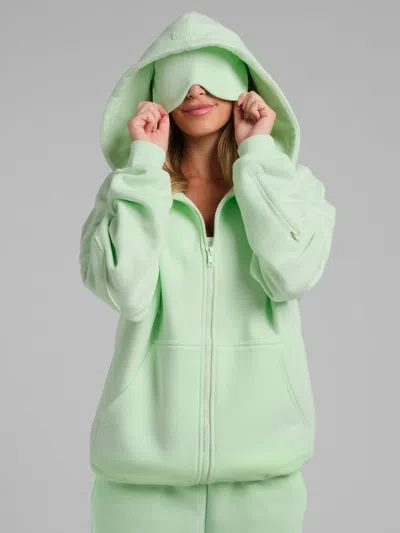 Comfrt Airplane Mode Travel Zip Hoodie – Mega In Pistachio Cream