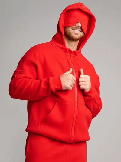Comfrt Airplane Mode Travel Zip Hoodie In Red
