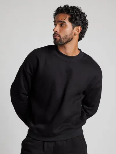 Comfrt Basic Crop Crew Sweatshirt In Black