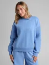 Comfrt Basic Crop Crew Sweatshirt In Blue
