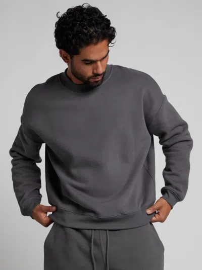 Comfrt Basic Crop Crew Sweatshirt In Gray