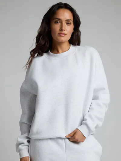 Comfrt Basic Crop Crew Sweatshirt In White