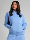 Comfrt Basic Crop Hoodie In Blue