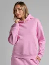 Comfrt Basic Crop Hoodie In Pink
