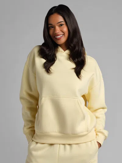 Comfrt Basic Crop Hoodie In Yellow