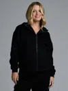 Comfrt Basic Crop Zip Hoodie In Black