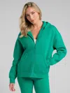Comfrt Basic Crop Zip Hoodie In Rainforest