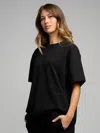 Comfrt Basic Heavyweight Boxy Tee Shirt In Black
