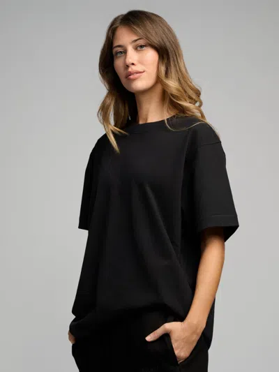 Comfrt Basic Heavyweight Boxy Tee Shirt In Black