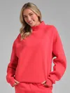 Comfrt Basic Mock Neck Sweatshirt In Hibiscus Red