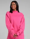 Comfrt Basic Mock Neck Sweatshirt In Pink
