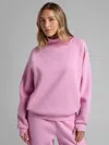 Comfrt Basic Mock Neck Sweatshirt In Pink