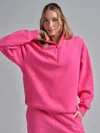 Comfrt Basic Quarter Zip Mock Neck In Pink