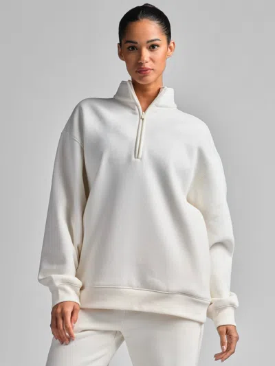 Comfrt Basic Quarter Zip Mock Neck In Shell