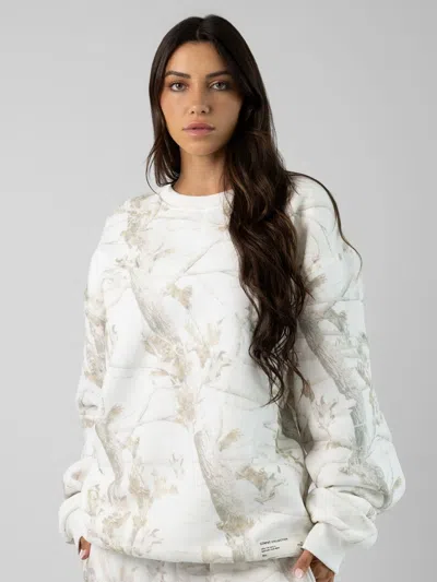Comfrt Camo Crew Sweatshirt In White