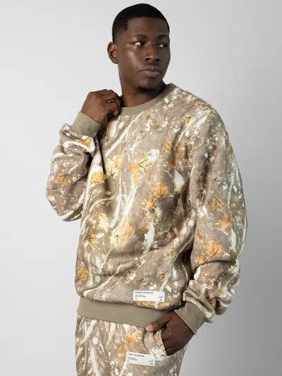 Comfrt Camo Crew Sweatshirt In Gray