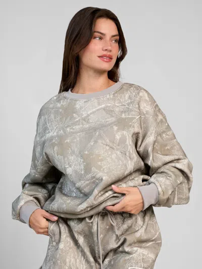 Comfrt Camo Crew Sweatshirt In Gray