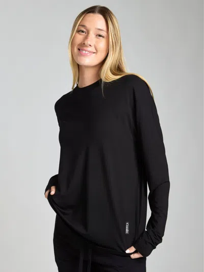 Comfrt Cloud Lounge Long Sleeve Tee Shirt In Black