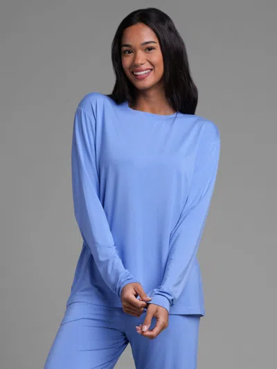 Comfrt Cloud Lounge Long Sleeve Tee Shirt In Blue