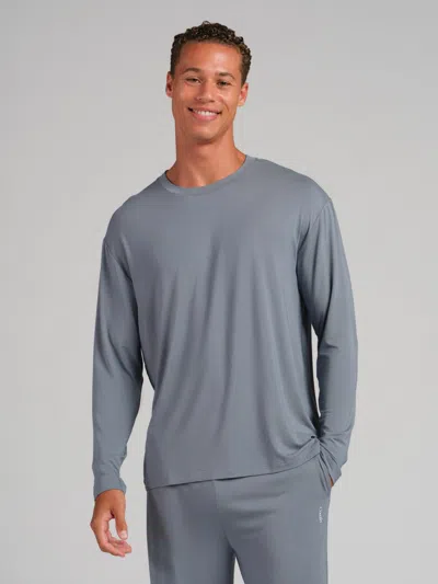 Comfrt Cloud Lounge Long Sleeve Tee Shirt In Blue