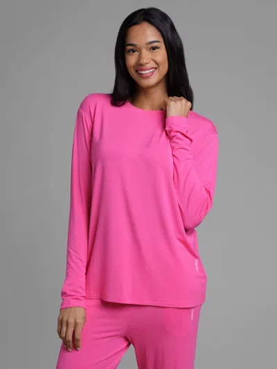 Comfrt Cloud Lounge Long Sleeve Tee Shirt In Pink