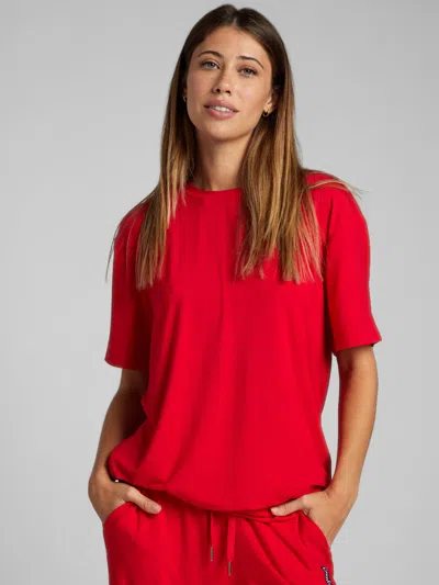 Comfrt Waffle Lounge Tee Shirt In Red