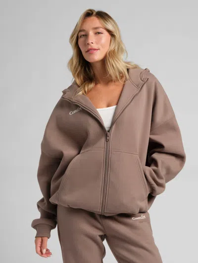 Comfrt Cloud Zip Hoodie In Brown