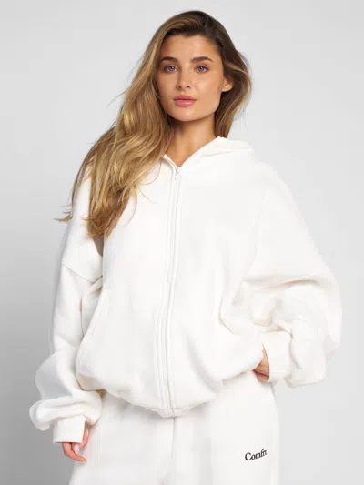 Comfrt Cloud Zip Hoodie In White