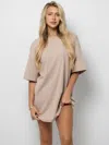 Comfrt Essential Oversized Tee Shirt In Brown